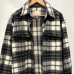 H&M Plaid Oversized Flannel Shacket